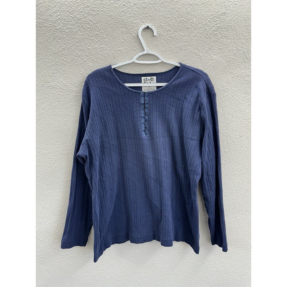 Street Style by Liz Claiborne Womens Shirt Size 1 Blue Long Sleeve Vintage